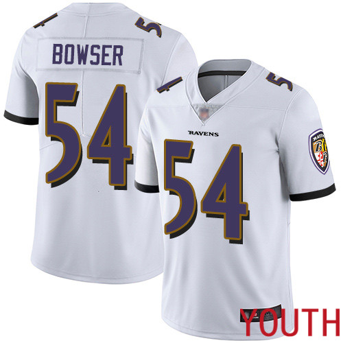 Baltimore Ravens Limited White Youth Tyus Bowser Road Jersey NFL Football #54 Vapor Untouchable->youth nfl jersey->Youth Jersey